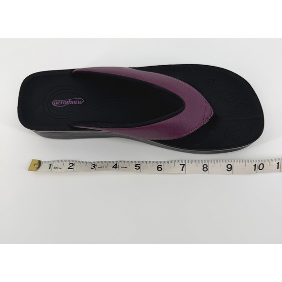 Aerothotic Womens Flip Flops Thong Sandals Plum Orthotic Comfort Size 9 - Picture 9 of 10